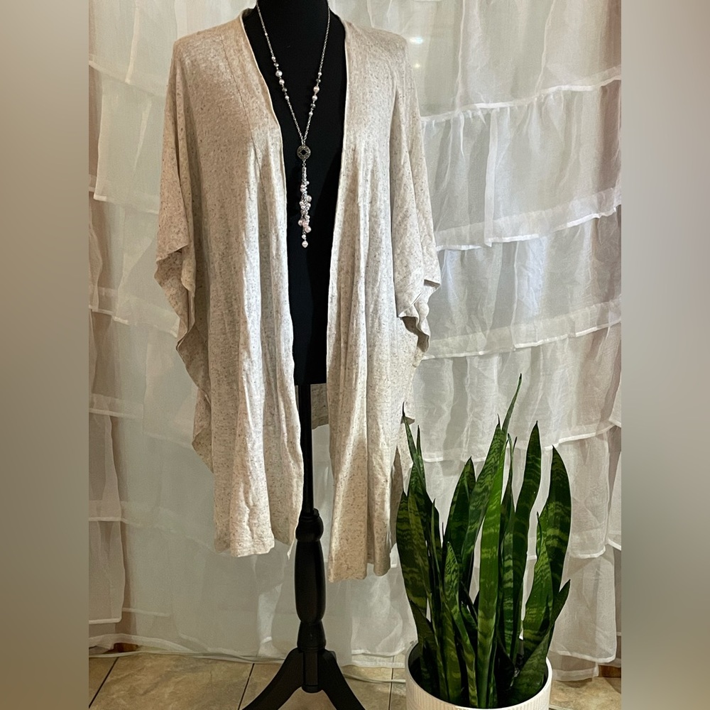 Light Taupe Open-Front Women's Poncho Shrug
